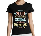 Camiseta Mujer Manga Corta Made in 2000 Absolutamente Genial laTostadora