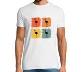 Camiseta Hombre Manga Corta flamenco animal salvaje pájaro retro pop art idea de regalo laTostadora