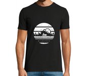 Camiseta Hombre Manga Corta salvaje y libre en blanco y negro laTostadora