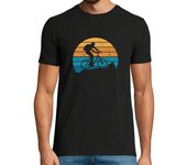 Camiseta Hombre Manga Corta Atardecer Retro Bici de Montaña laTostadora