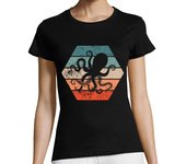 Camiseta Mujer Manga Corta regalo retro calamar pulpo laTostadora