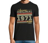 Camiseta Hombre Manga Corta regalo de cumpleaños vintage de 1971 laTostadora