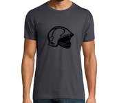Camiseta Hombre Manga Corta Camiseta Casco Bombero F1 Gris laTostadora