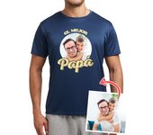 Camiseta Hombre Deportiva camiseta deportiva el mejor papá foto personalizable laTostadora