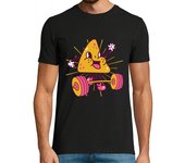 Camiseta Hombre Manga Corta fitness nachos levantamiento de pesas k laTostadora