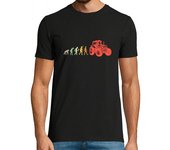 Camiseta Hombre Manga Corta regalo retro del granjero del tractor de la evolución del vintage laTostadora