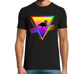Camiseta Hombre Manga Corta flamenco de neón retro laTostadora