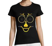 Camiseta Mujer Manga Corta Cara Bici Piezas Bicicleta Sonrisa Deporte Ciclismo Divertida laTostadora