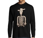 Camiseta Hombre Manga Larga Esqueleto-hombre manga larga laTostadora