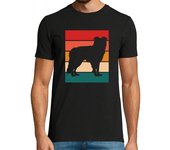 Camiseta Hombre Manga Corta silueta de border collie con retro laTostadora