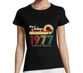 Camiseta Mujer Manga Corta 1977 edición limitada vintage laTostadora