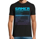 Camiseta Hombre Manga Corta Gamer Etiqueta Factores Nutricionales Regalo Videojuegos Friki laTostadora