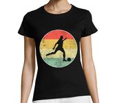 Camiseta Mujer Manga Corta futbolista de futbol retro laTostadora