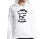 Sudadera Con Capucha Para Mujer dachshund retro vintage clásico laTostadora