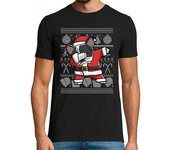 Camiseta Hombre Manga Corta Bulldog Francés Blanco Y Negro Dab Disfraz Navidad laTostadora