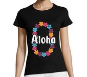 Camiseta Mujer Manga Corta aloha hawaii surf retro atardecer laTostadora