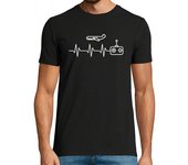 Camiseta Hombre Manga Corta latido del corazón del avión rc laTostadora