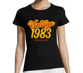 Camiseta Mujer Manga Corta Vintage 1983 Edición Limitada laTostadora