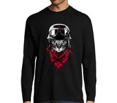 Camiseta Hombre Manga Larga gato aventurero laTostadora