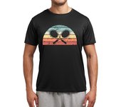 Camiseta Hombre Deportiva retro tenis atardecer vintage deportes laTostadora