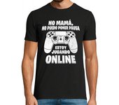 Camiseta Hombre Manga Corta No Mamá No Pausa Jugando Online Gamer Videojuegos Gaming laTostadora