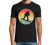 Camiseta Hombre Manga Corta snowboarder invierno esquí retro laTostadora