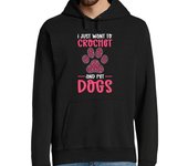 Sudadera Con Capucha Para Hombre solo quiero crochet y perros de mascota laTostadora