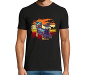 Camiseta Hombre Manga Corta retro vintage pinball asistente arcade jugador laTostadora