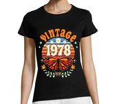 Camiseta Mujer Manga Corta Vintage 1978 Mujer 45 Años Cumpleaños laTostadora
