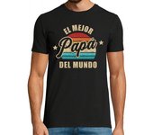Camiseta Hombre Manga Corta el mejor papá del munde vintage retro laTostadora