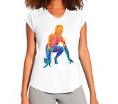 Camiseta Mujer Deportiva deportes de corredor de acuarela laTostadora