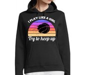 Sudadera Con Capucha Para Mujer sudadera con capucha vintage de baloncesto para niñas laTostadora