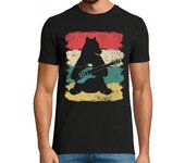 Camiseta Hombre Manga Corta guitarra electrica oso retro rock music laTostadora