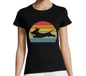 Camiseta Mujer Manga Corta regalo retro del perro del amor del per laTostadora