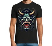 Camiseta Hombre Manga Corta japonés oni demonio yokai ogro retro laTostadora