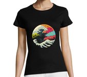 Camiseta Mujer Manga Corta camisa de onda retro kaiju para mujer laTostadora