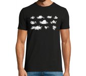 Camiseta Hombre Manga Corta nubes realistas nube clima clima laTostadora