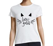 Camiseta Mujer Manga Corta Camiseta loca de los gatos laTostadora
