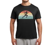 Camiseta Hombre Deportiva retro corriendo puesta de sol vintage c laTostadora