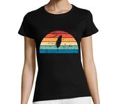 Camiseta Mujer Manga Corta retro escritura atardecer vintage liter laTostadora