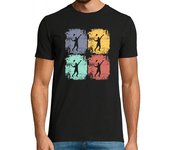 Camiseta Hombre Manga Corta jugador de bádminton retro laTostadora