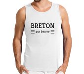 Camiseta Hombre Sin Mangas Bretón mantequilla pura / Bretaña / Bre laTostadora