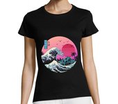 Camiseta Mujer Manga Corta la gran camisa de onda retro para mujer laTostadora