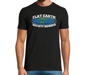 Camiseta Hombre Manga Corta Flat Earth Society Member Flat Earthers World Map laTostadora