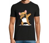 Camiseta Hombre Manga Corta Perro Bulldog Francés Marrón DAB! laTostadora