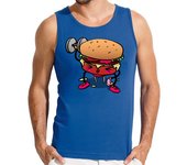 Camiseta Hombre Sin Mangas Fitness Burguer laTostadora