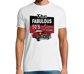 Camiseta Hombre Manga Corta Camiseta Rockera Retro 1950s Rock and Roll Music Vintage Rockabilly USA Rock laTostadora