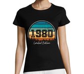 Camiseta Mujer Manga Corta vintage 1980 edición limitada retro laTostadora