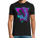 Camiseta Hombre Manga Corta Retro Indian Skull laTostadora