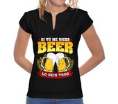 Camiseta Mujer Cuello Mao Si Tú Me Dices Beer Regalo Cerveza Humor Alcohol laTostadora